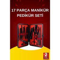 17 Parça El Ayak Bakım Seti Tırnak Temizleme Manikür Pedikür Cımbız Törpü Tırnak Makası