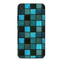 Huawei Honor 8a Kılıf Patchwork (27) Tasarımlı Kılıf Turkuaz Siyah