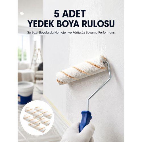5’li Mini Rulo Boya Seti Duvar Tavan Emülsiyon Uygulama