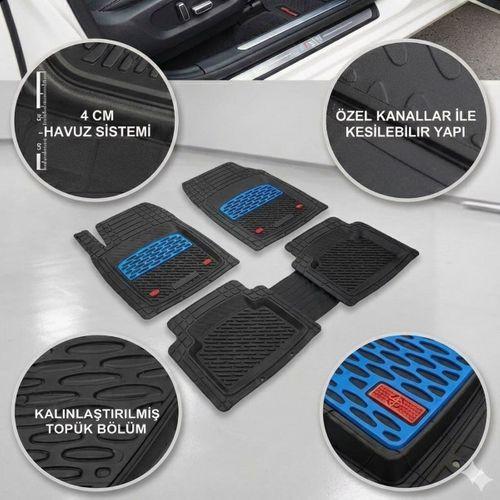 Safir Chevrolet Uyumlu Camaro Havuzlu Universal Paspas Krom Mavi Parça