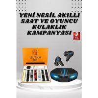 7 Kordonlu Akıllı Saat Ve  Kulaklığı Anc Özelliği Kulak İçi Mikrofonlu Sesli Görüşme