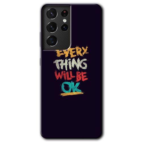 Galaxy S21 Ultra Kılıf HD Desen Baskılı Arka Kapak - Everything + Kırılmaz Cam