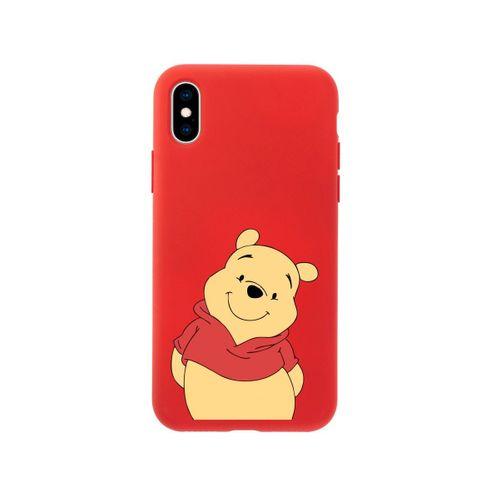 iPhone XS Sevimli Winnie Pooh Tasarımlı Kırmızı Telefon Kılıfı