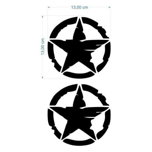 SEVGENT Skm Army Yıldız 13 X 13 Cm Siyah Sticker 2 Li