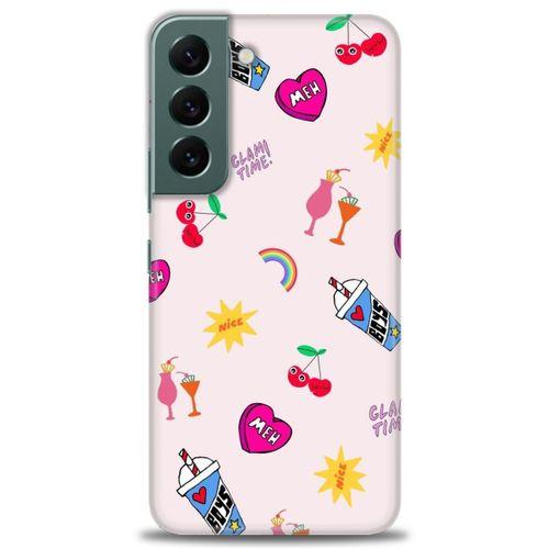 Samsung Galaxy S22 Kılıf HD Baskılı Kılıf - Glam Time + Tam Ekran Koruyucu