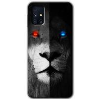 Galaxy M31s Kılıf HD Desen Baskılı Arka Kapak - Fire and Ice Lion