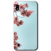 Potkal Hediye Fabrikası Samsung Galaxy A10 Kılıf HD Desen Baskılı Arka Kapak - Japon Çiçeği