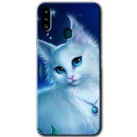 Samsung Galaxy A20s HD Baskılı Kılıf + 9D Tam Ekran Koruyucu - Cat Glance