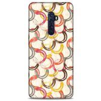 Oppo Reno 2 Kılıf Pastel Renkler (33) Hybrid Kılıf Kahverengi Turuncu