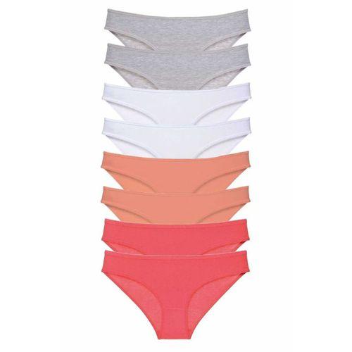 8 adet Süper Eko Set Likralı Kadın Slip Külot Gri Beyaz Pudra Fuşya