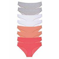 8 adet Süper Eko Set Likralı Kadın Slip Külot Gri Beyaz Pudra Fuşya