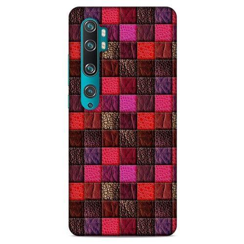Xiaomi Mi Note 10 Pro Kılıf Patchwork (22) Tam Koruma Kılıfı Fuşya Bordo