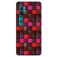 Xiaomi Mi Note 10 Pro Kılıf Patchwork (22) Tam Koruma Kılıfı Fuşya Bordo