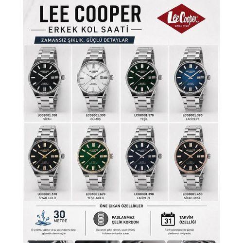 Lee Cooper Erkek Kol Saati 50 Mt Suya Dayanıklı Çelik Kordon Bileklik Hediyeli VS.BLKT.1038