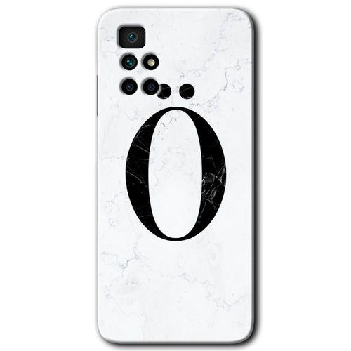 Potkal Hediye Fabrikası Xiaomi Redmi 10 Kılıf HD Desen Baskılı Arka Kapak - Beyaz Mermer Desenli Ö Harfi
