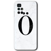 Potkal Hediye Fabrikası Xiaomi Redmi 10 Kılıf HD Desen Baskılı Arka Kapak - Beyaz Mermer Desenli Ö Harfi