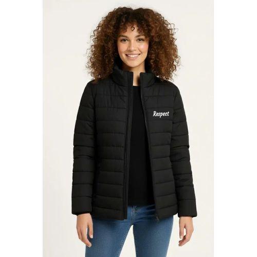 Mikro Su İtici Kapitone Baskılı Astarlı Fermuarlı Bomber Mont - Siyah