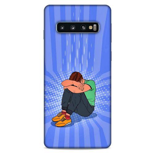 Samsung Galaxy S10 Kılıf Depresyon (32) Soft Silikon Kılıf Turuncu Kahve
