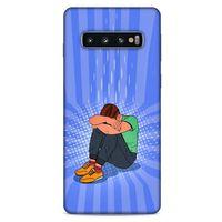 Samsung Galaxy S10 Kılıf Depresyon (32) Soft Silikon Kılıf Turuncu Kahve