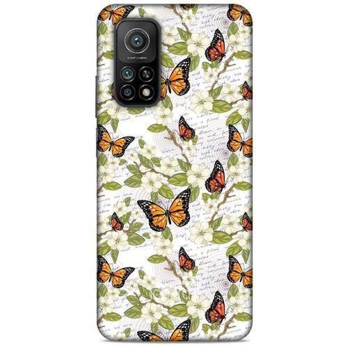 Xiaomi Mi 10T 5G Kılıf Kelebek Etkisi (40) Fit Silikon Kılıf Yeşil Kırmızı