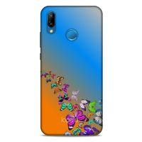 Huawei P20 Lite Kılıf Kelebek Etkisi (50) Shockproof Kılıf Bordo Pembe