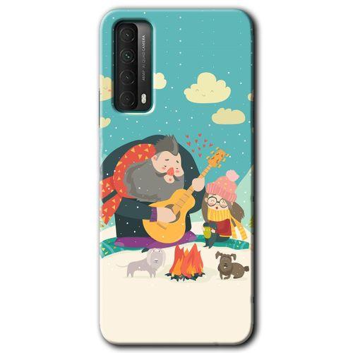 Huawei P Smart 2021 Kılıf HD Desen Baskılı Arka Kapak - Kış Pikniği