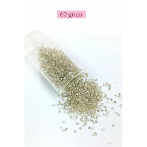 Kesme Cam Boncuk 2mm - 60 Gram - Şeffaf Gümüş - BNC378