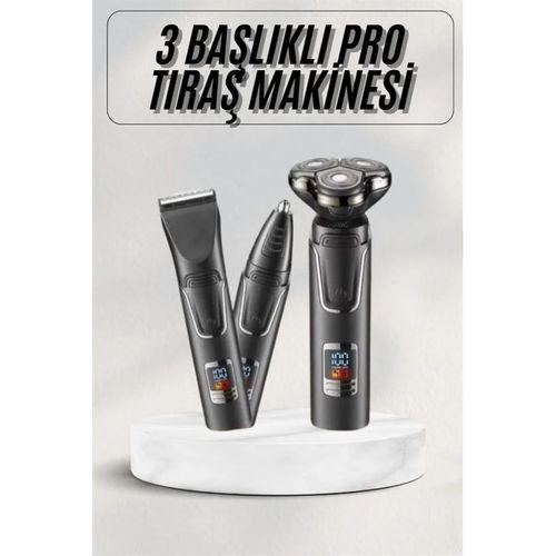 Yüksek Performanslı 3 Başlıklı Profesyonel Şarjlı Islak Ve Kuru Kullanıma Uygun