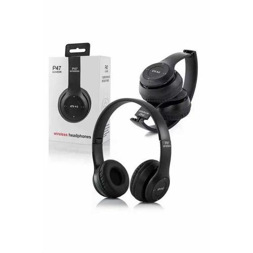 Bluetooth Kablosuz Kulaklık Siyah Wireless 5.0 Kulak Üstü Uzun Pil Ömrü