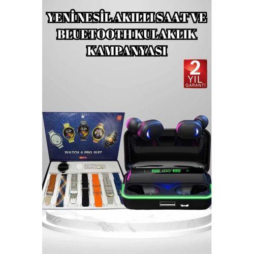 Powerbank Bluetooth Kulaklık Ve Akıllı Saat 7 Kordonlu Metal Kordon Plastik Kordon