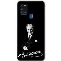 Samsung Galaxy A21s HD Baskılı Kılıf + 9D Tam Ekran Koruyucu - Atatürk İmza