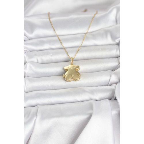 316L Çelik Zincir Gold Renk Ayıcık Model Açılabilir Kadın Kolye