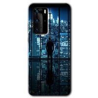 MRCİLETİSİM Huawei P40 Pro Kılıf HD Desen Baskılı Arka Kapak + Temperli Cam - Şehir Manzarası