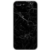 iPhone 7 Plus Kılıf Baskılı Kapak - Siyah Mermer +Tam Kaplayan Mat Seramik