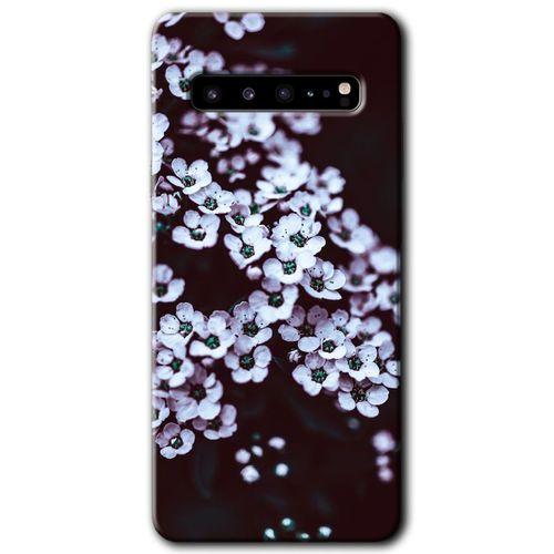 Galaxy S10 Plus Kılıf HD Desen Baskılı Arka Kapak - Beyaz Çiçek