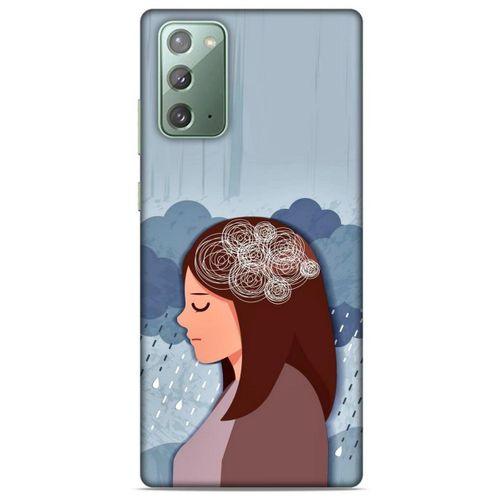 Samsung Galaxy Note 20 Kılıf Depresyon (30) Silicone Case Şeker Pembe Sarı