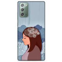 Samsung Galaxy Note 20 Kılıf Depresyon (30) Silicone Case Şeker Pembe Sarı