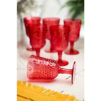 Akrilik Kırmızı 6'lı Kadeh & Su Meşrubat Kahve Yanı Bardağı 450 ml ( Cam Değildir )