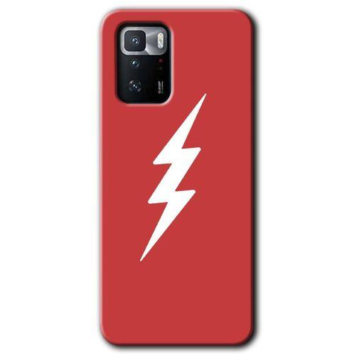 MRCİLETİSİM Poco x3 GT Kılıf Baskılı Kapak - Flash Logo + 5D Tam Kaplayan Cam