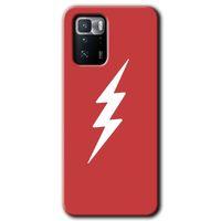 MRCİLETİSİM Poco x3 GT Kılıf Baskılı Kapak - Flash Logo + 5D Tam Kaplayan Cam