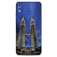 Huawei Honor 8x Kılıf Dünya Mimarisi (20) Koruyucu Kılıf Petronas Kuleleri Malezya