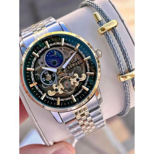 Reward Özel Tasarım Otomatik Mekanizma Çelik Kordon 5 Atm Suya Dayaknıklı Erkek Kol Saati W.14626.7