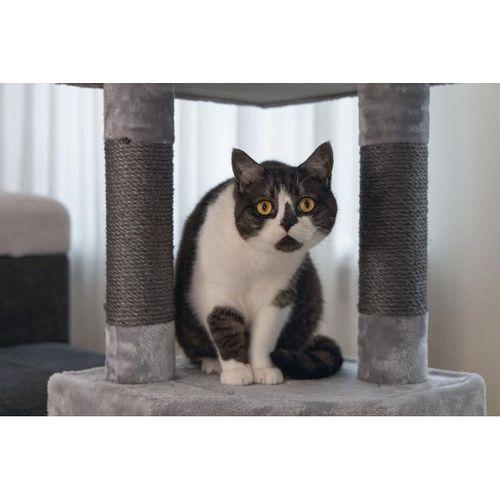 Beeztees Kedi Köşe Tırmalama ve Oyun Evi, Gri, 40x40x135cm