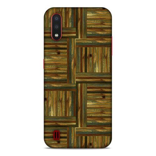 Lopard Samsung Galaxy A01 Uyumlu Kılıf Wood'X (47) Crystal Flex Kılıf Baskılı