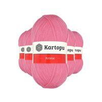5 Adet Kristal Çift Katlı El Örgü Lif İpi Koyu Pembe K1790 - kartopu mudanis