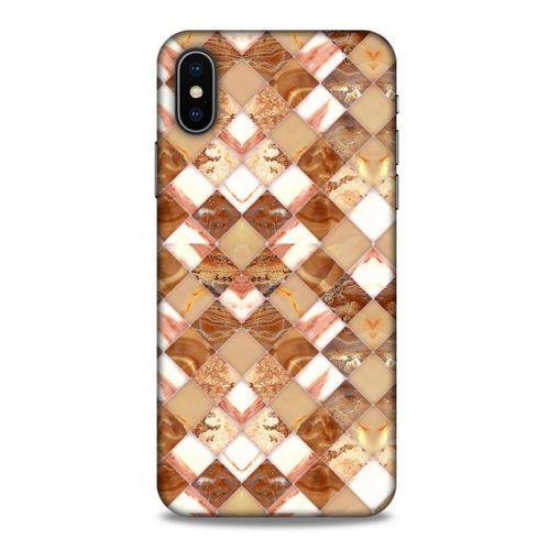 Mermer Desenli (24) Tema Darbe Emici Kılıf Kestane Apple Iphone X Kılıf