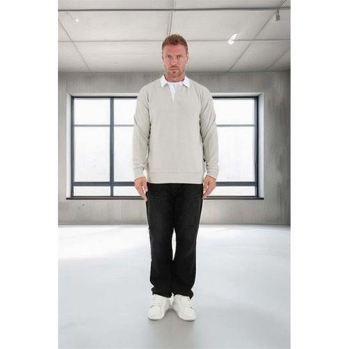 Luis Polo Yaka Selanik Örme Kumaş Erkek Sweatshirt - Taş