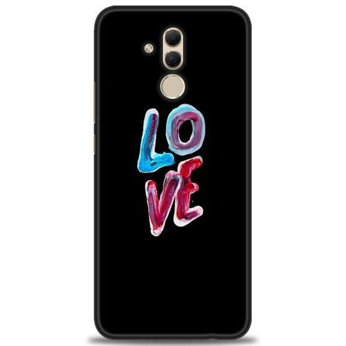 Huawei Mate 20 Lite Kılıf HD Baskılı Kılıf - Renkli Love + Tam Ekran Koruyucu