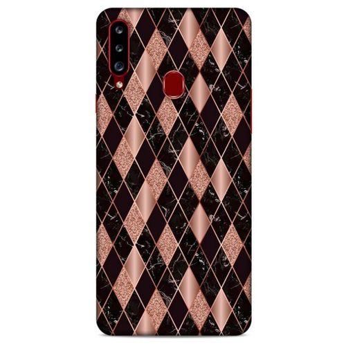 Mermer Desenli (25) Tema Antişok Kapak Rose Gold Samsung Galaxy A20s Kılıf