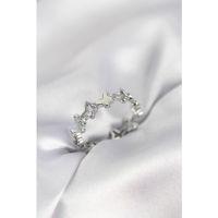 Gümüş Renk Kelebek Model Pirinç Kadın Yüzük